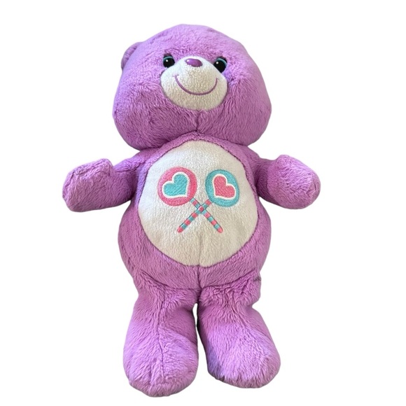 Care Bears Share Bear Plush 13" Stuffed Animal 2012 Purple - Picture 1 of 2